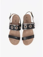 Moderní černé dámské sandály bez podpatku Moderní černé dámské sandály bez podpatku