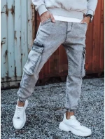 Pánské bojové džínové kalhoty světle šedé FashionStreet UX3309