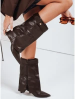 Dámské kozačky s širokým svrškem hnědé FashionStreet ZY1107 Dámské kozačky s širokým svrškem hnědé FashionStreet ZY1107