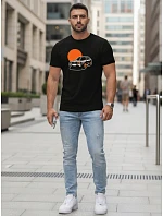 Pánské tričko s potiskem automobilů černé FashionStreet NX5091R