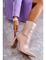 Dámské lakované kozačky Béžové Margit