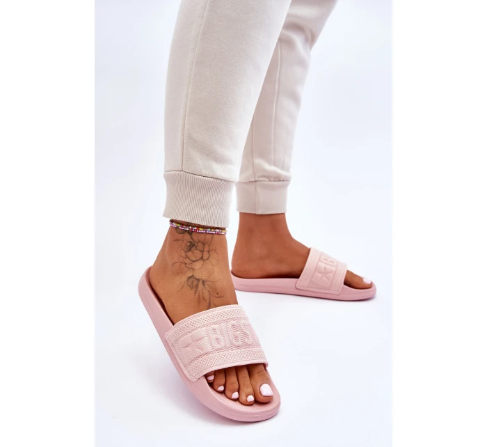 Dámské módní pantofle Big Star LL274A157 Světle růžové