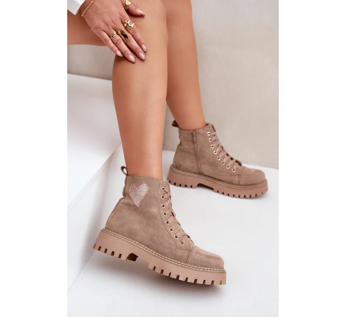 Dámské Botky S Tmavě Béžové model 21680948 - Boto Dámské Botky S Tmavě Béžové model 21680948 - Boto