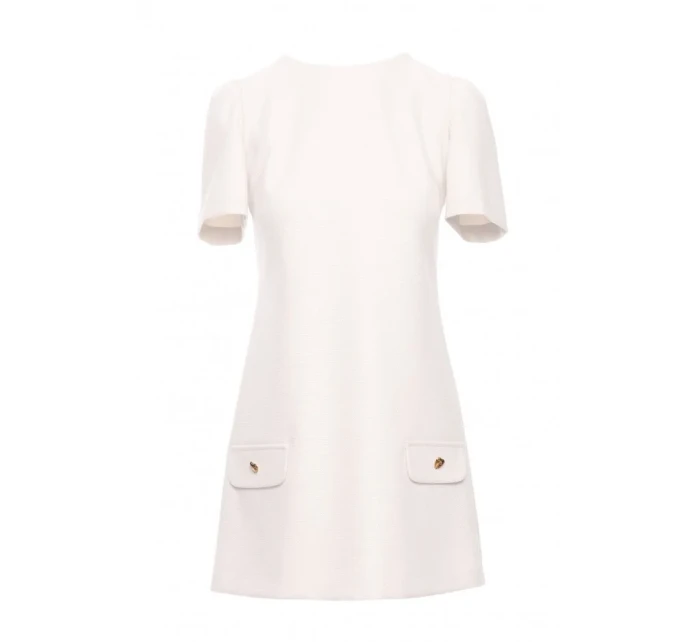 M855 Mini šaty áčkového střihu - krémové