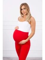 Dámské bavlněné těhotenské kalhoty 19975 červené - Kesi Dámské bavlněné těhotenské kalhoty 19975 červené - Kesi