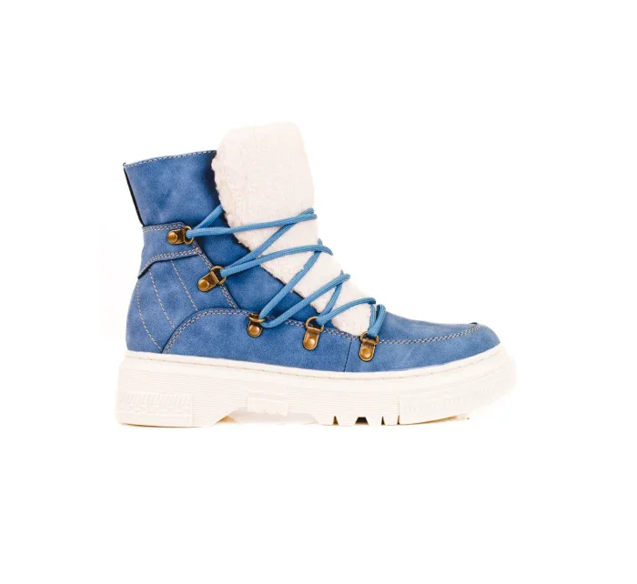 Módní sněhule modré dámské bez podpatku Módní sněhule modré dámské bez podpatku