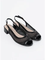 Moderní černé dámské  sandály Obcas