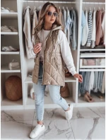 Dámská přechodná prošívaná vesta OLINVIA camel FashionStreet TY4835 Dámská přechodná prošívaná vesta OLINVIA camel FashionStreet TY4835