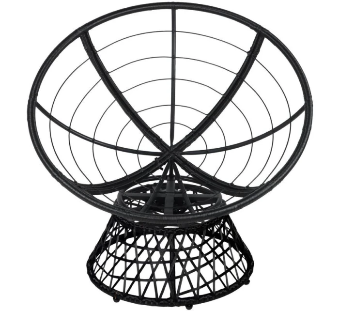 ZAHRADNÍ KŘESLO OTOČNÉ O 360 STUPŇŮ S ČERVENÝM POLŠTÁŘEM