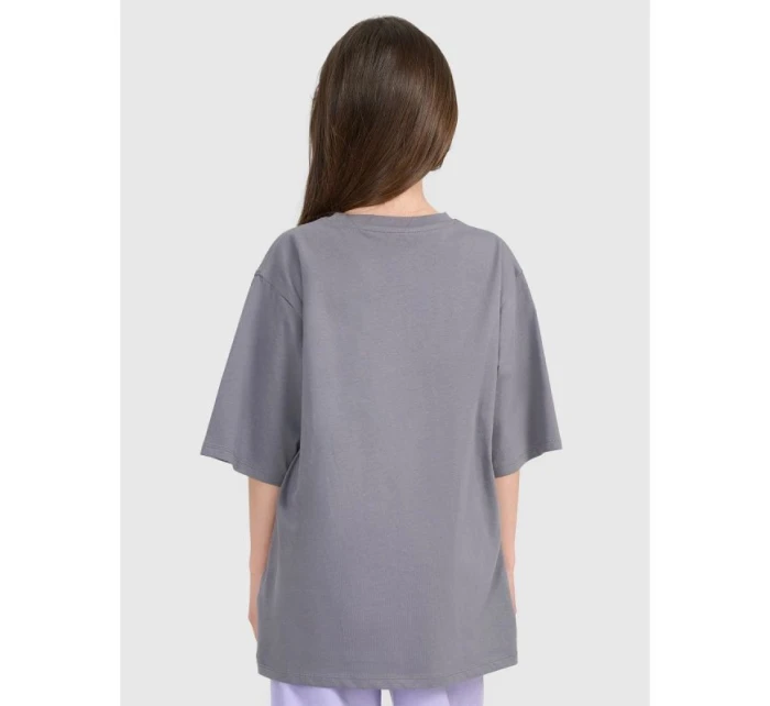 Dívčí tričko oversize s potiskem 4F 4FJRAW25TTSHF3197-22S