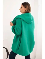 Dámská mikina s kapucí a asymetrickým zipem zelená Dámská mikina s kapucí a asymetrickým zipem zelená