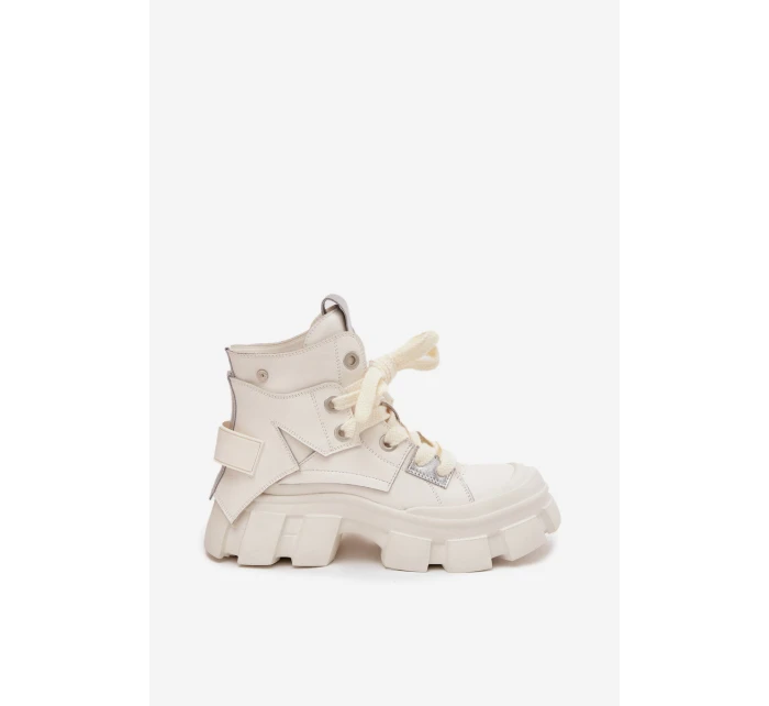 Kožené zateplené sportovní boty GOE SS2N4055 bílé