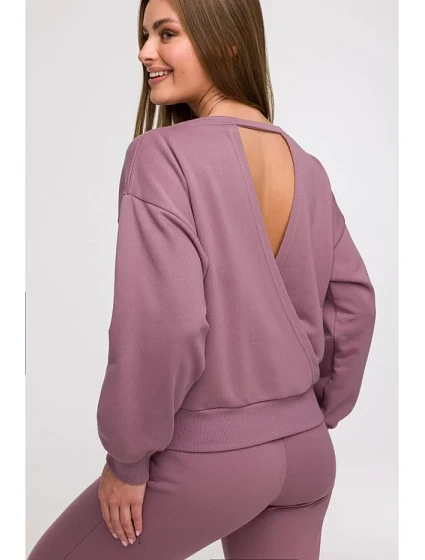 model 21047201 Mikina s otevřenými zády heather - BeWear