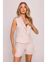 M859 Džínová vesta - béžová