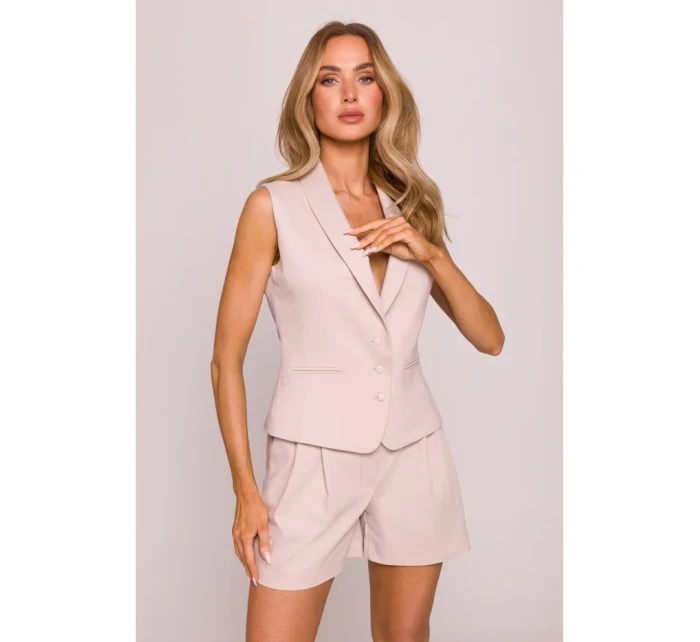 M859 Džínová vesta - béžová