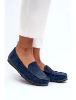 Dámské semišové mokasíny, tmavě modrá, S.Barski Dámské semišové mokasíny, tmavě modrá, S.Barski