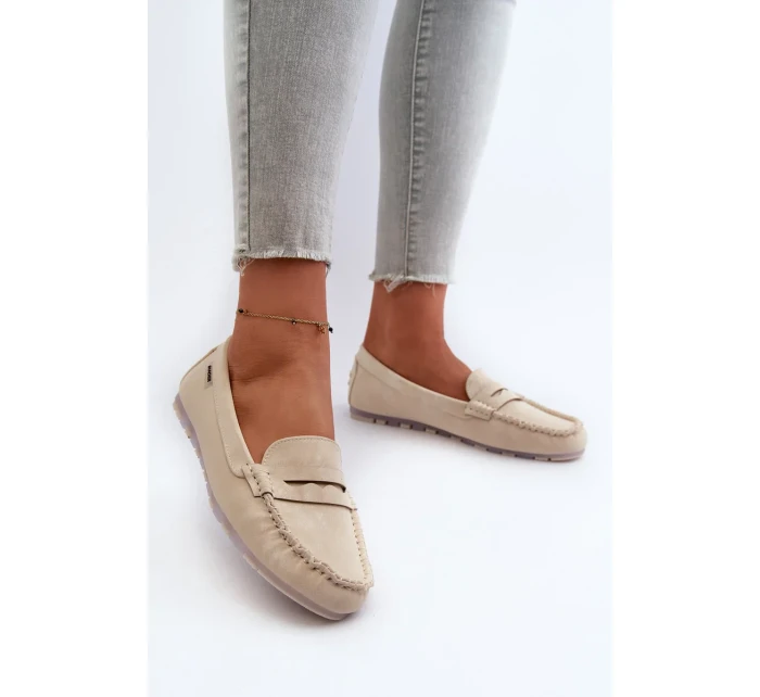 Dámské mokasíny z eko kůže světle béžová Celoria Dámské mokasíny z eko kůže světle béžová Celoria
