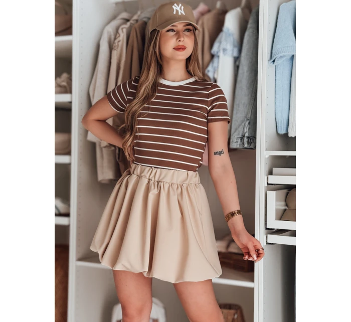 Dámská mini sukně PUFFELLA light beige FashionStreet CY0503