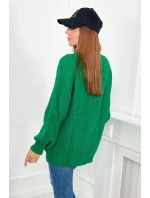 Svetr na knoflíky s model 18960083 rukávy zelený - K-Fashion Svetr na knoflíky s model 18960083 rukávy zelený - K-Fashion
