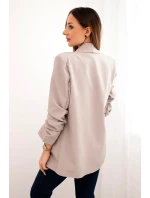 Sako s klopami elegantní tmavě béžové