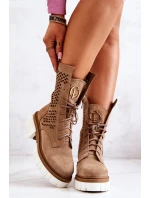 Pracovní kožené vysoké boty Nicole hnědá model 21574610 - Boto