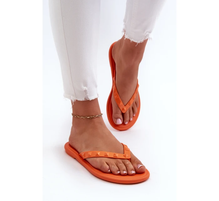 Ploché Sandály Dámské Oranžové model 21661917 - Zaxy Ploché Sandály Dámské Oranžové model 21661917 - Zaxy