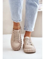 Zateplené dámské sneakersy Big Star MM274618 béžové