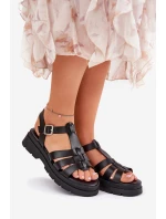 Eko kožené sandály dámské na platformě černé model 21688340 - Boto