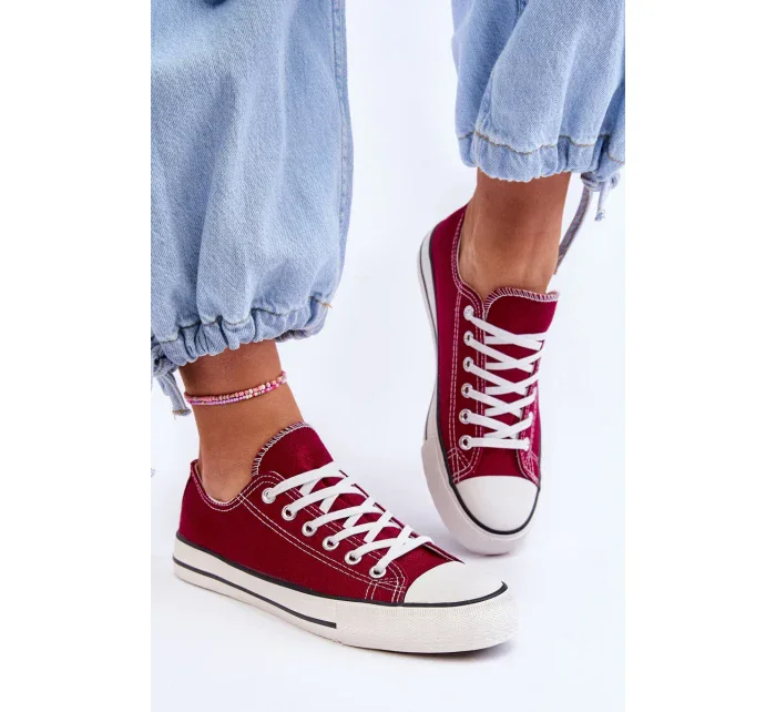 Klasické nízké dámské tenisky burgundské Vegas