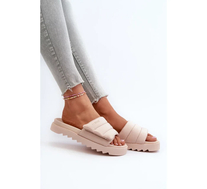 Dámské pantofle na platformě Big Star Béžová Dámské pantofle na platformě Big Star Béžová