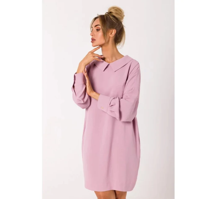 Dámské košilové šaty model 21066320 Pudr růžová - Moe