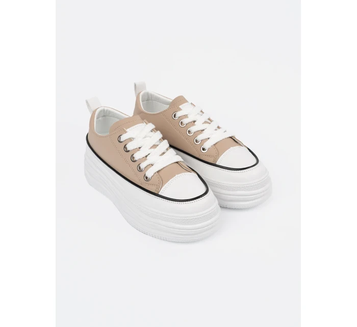 Luxusní tenisky hnědé dámské platforma Luxusní tenisky hnědé dámské platforma