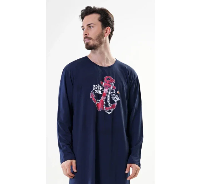 Pánská noční košile s dlouhým rukávem Kotva Pánská noční košile s dlouhým rukávem Kotva