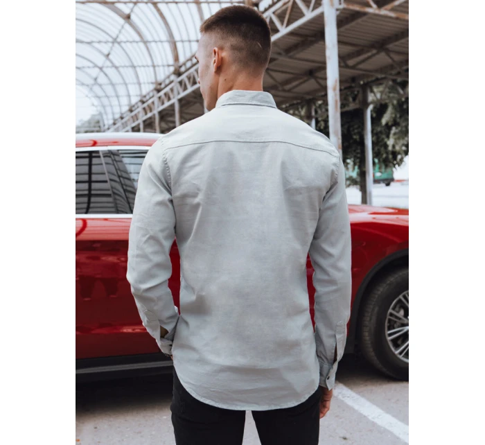 Pánská šedá džínová košile FashionStreet DX2578