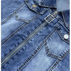 Světle modré džínové šaty s krátkými rukávy model 21198061 - GOURD JEANS