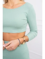 Souprava halenky a sukně tmavě mátová