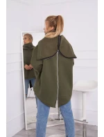 Zateplená mikina se zipem na zádech v barvě khaki Zateplená mikina se zipem na zádech v barvě khaki