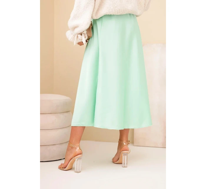 Dámská viskózová rozšířená sukně mátová