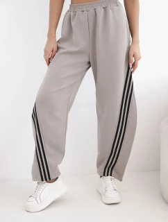 Dámské kalhoty máslové z viskózy s lampasem fango