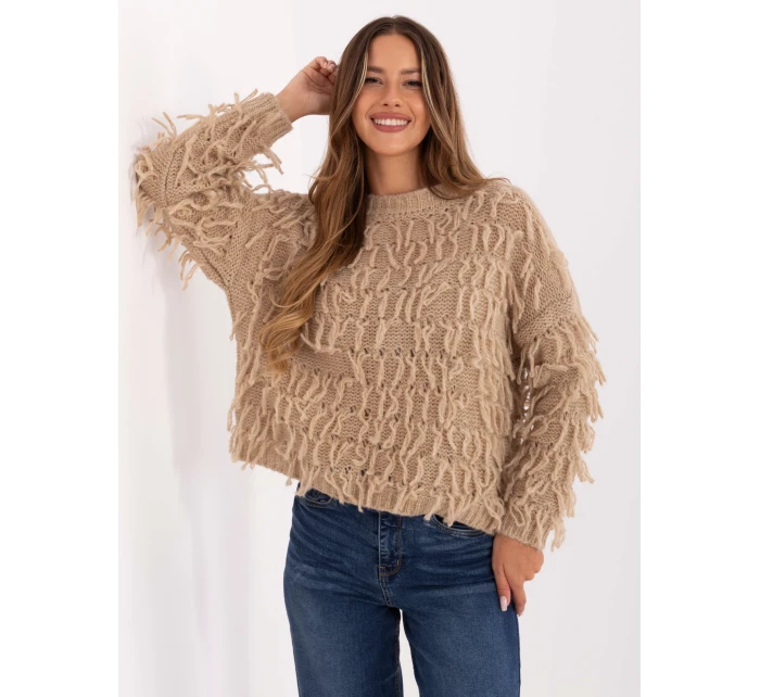 Sweter MI SW model 21314420 beżowy - FPrice Sweter MI SW model 21314420 beżowy - FPrice