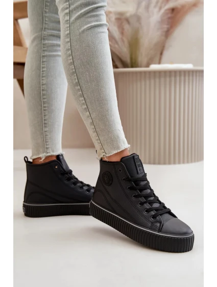 Dámské Zateplené Tenisky Z Eko Kůže Big Star Černé Dámské Zateplené Tenisky Z Eko Kůže Big Star Černé