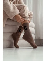 Dámské Froté Ponožky S Písmenem C Hnědé Dámské Froté Ponožky S Písmenem C Hnědé