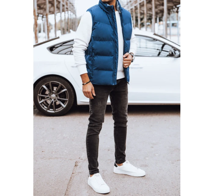 Pánská prošívaná modrá vesta Dstreet model 21971582 - FashionStreet Pánská prošívaná modrá vesta Dstreet model 21971582 - FashionStreet