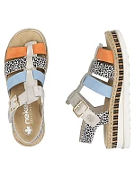 Dámské kožené sandály na platformě Rieker V7904-90