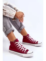 Dámské Klasické Vysoké Tenisky Bordó Remos Dámské Klasické Vysoké Tenisky Bordó Remos