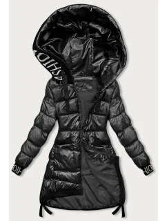 Černá dámská zimní bunda se stahovacími lemy (5M3188-392)