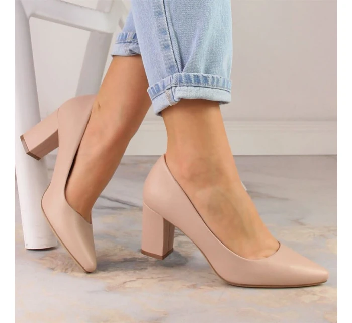 Dámské lodičky Sergio Leone v tělové barvě PB414