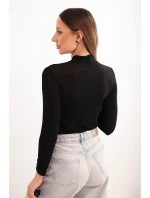 Dámská model 21777059 blůza s jemným rolákem a dlouhým rukávem černá - K-Fashion