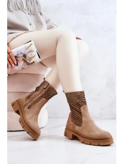 Kožené boty Nicole Světle hnědé model 21574573 - Boto