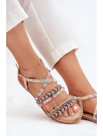 Dámské Sandály Se A Pásky Béžové model 21702742 - Boto Dámské Sandály Se A Pásky Béžové model 21702742 - Boto